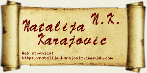 Natalija Karajović vizit kartica